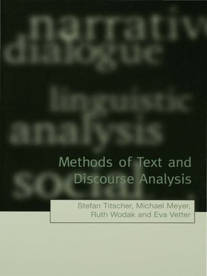 cover image of Methods of Text and Discourse Analysis